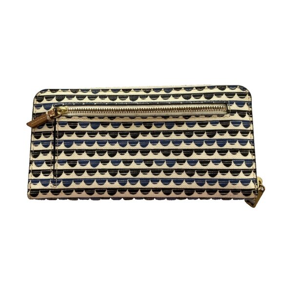 Fossil Emma RFID PVC Zip Around Printed Wallet Multi-Pocket Blue black - Picture 2 of 4